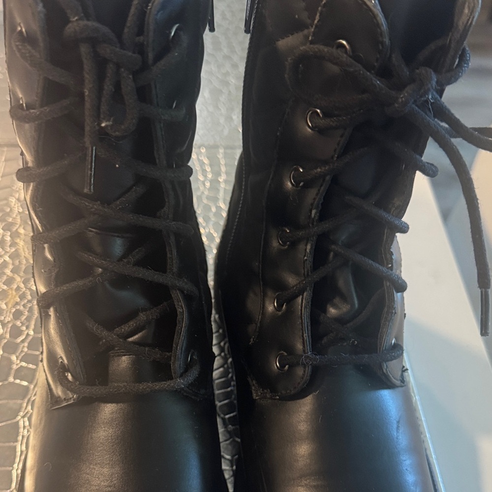 Skechers Black Lace Up Boots for Women
